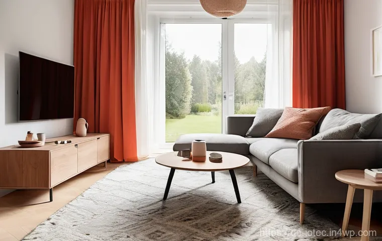 IoT 보안 프레임워크와 인간 오류 관리 - **Prompt:** A serene, modern German smart home living room, bathed in soft, natural light. In the fo...