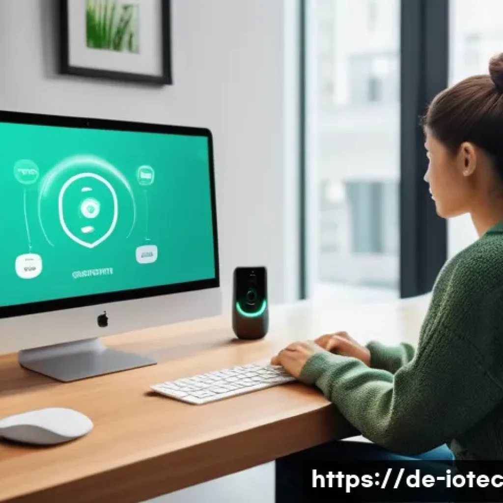 IoT 보안 프레임워크와 IoT 기기 관리 - **Prompt:** "A vigilant person (male or female, dressed casually in comfortable clothes like jeans a...